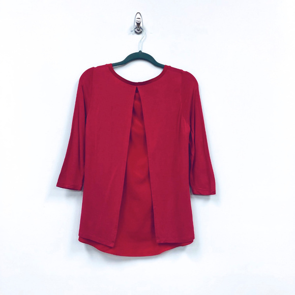 Ann Taylor Cherry Red Top - Picture 2 of 4